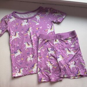 Little sleepies unicorns short sleeve pajamas 3T